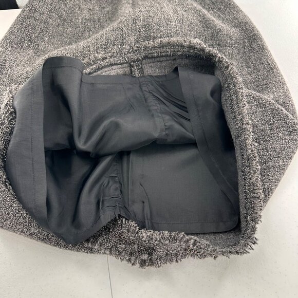 Grace Tweed Wool Fringe Hem Skirt Size 10 Gray Lined Classic Western Office - Picture 6 of 8